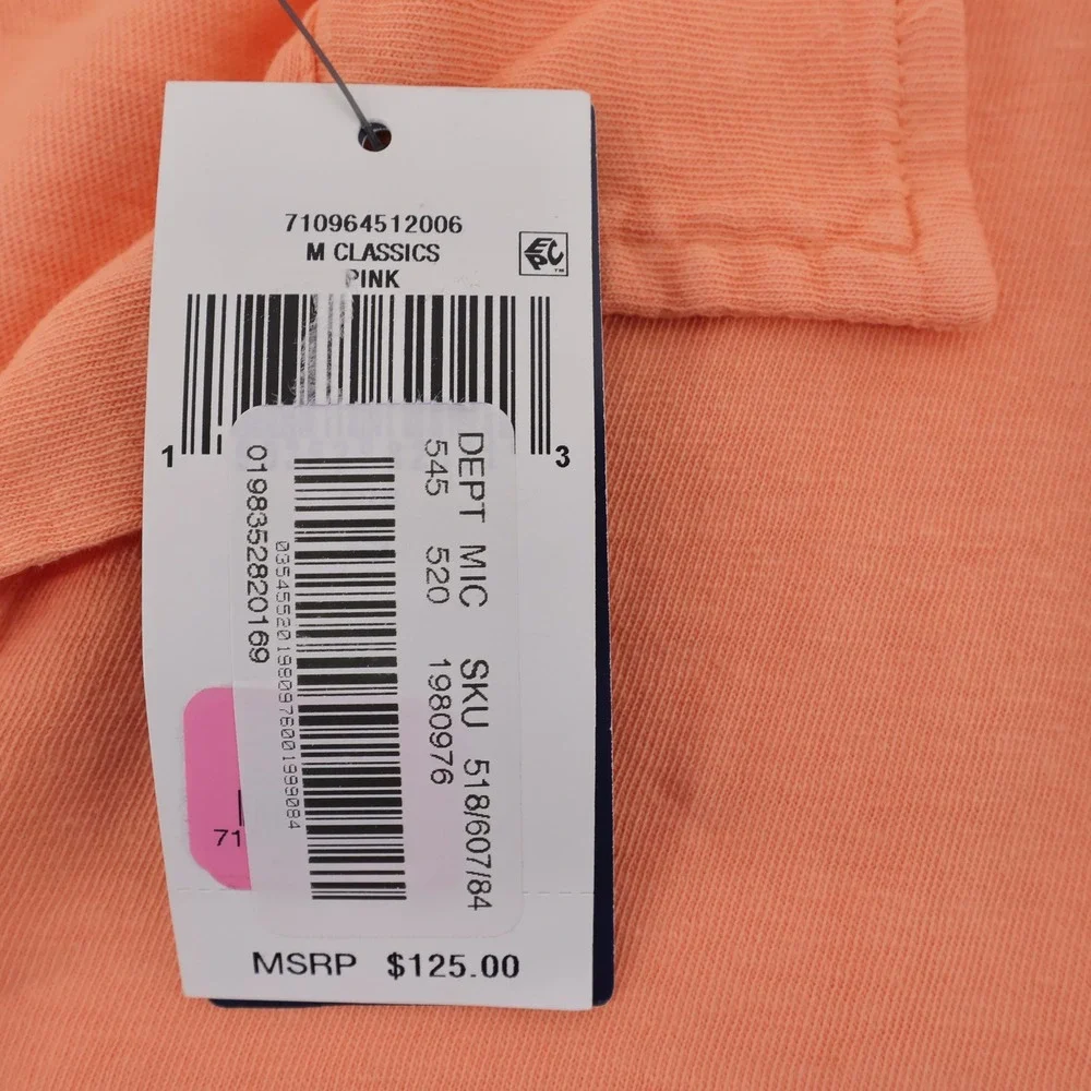 Polo Ralph Lauren Linen Blend Pocket Polo Shirt Pink Short Sleeve Mens Small